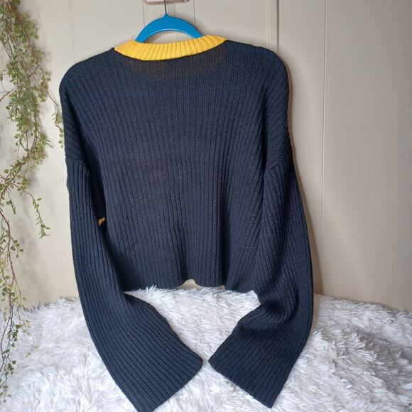 The Ragged Priest Black Gothic Stripe Oversize Knit Pullover Casual Sweater S - Picture 3 of 7